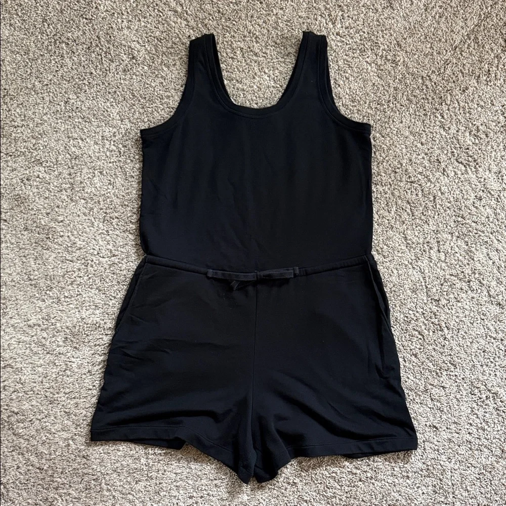Old Navy Black French Terry Romper size Large - Picture 2 of 8